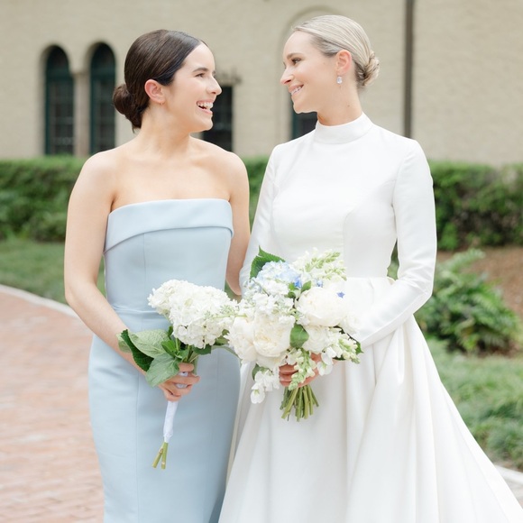 Amsale Jaylin Dress (Ice Blue, Size 8) - Picture 2 of 5